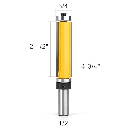 2-1/2 Inch Flush Trim Top and Bottom Bearing Router Bit 1/2-Inch Shank
