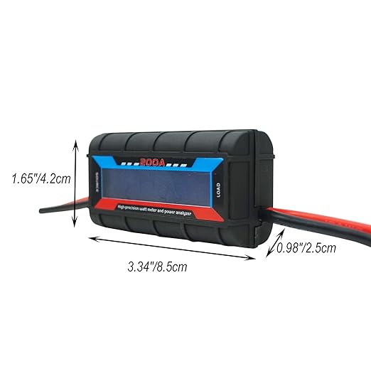 200A 100V Power Analyzer Multi Meter, High Precision DC Watt Meter Voltage Amp Tester, Battery Consumption Performance Monitor with Digital LCD Display for RC,Solar Panel, Wind Power