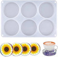 6-Cavity Deep Round Coaster Silicone Molds by Unknown