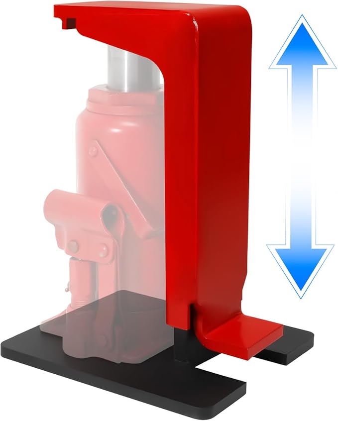 Toe Jack Lift Base Bracket(Jack Not Included), Chute Design fits All Bottle Jack Accessories from 5-30 Tons, 5t Toe Lift Workbench, 10t Top Lift Workbench, 0.4-6 in Toe Height, 9.5-16 in Top Height