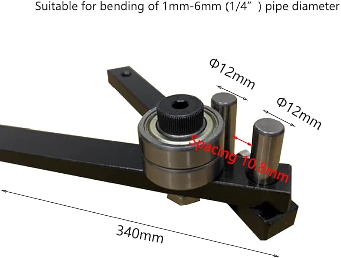 Manual Rod Bender Mini Tubing Bender Hand Rebar Bender Desktop Workbench Bending Tool for Bending of 1/4" Pipe