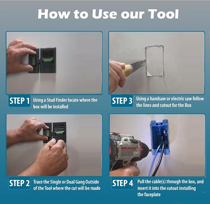 Professional Level Template Tool, Old-Work Electrical Box Template and Guide - Image 4
