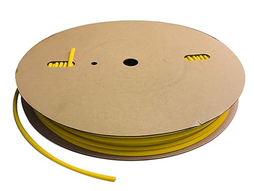Kable Kontrol Heat Shrink Tubing - 1/8” Inch - 500' Ft Long, Yellow Polyolefin - 2:1 Industrial Shrink Tube & Cable Sleeve for Electrical Wire Insulation - Rated for 600 V