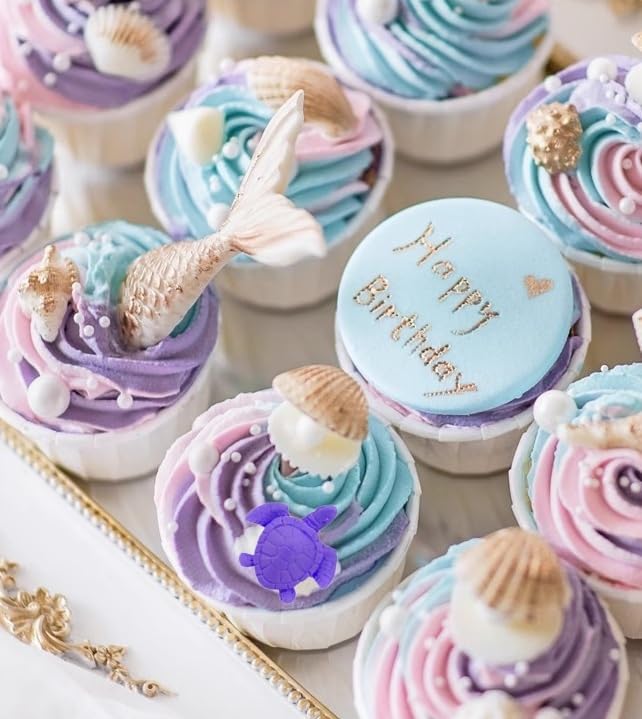 Mermaid Theme Cake Mold, Coral Silicone Mold Cupcake Toppers Mold - Image 8