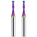 2PCS Upcut Spiral Router Bit 1/4 Inch Shank 1/8 Inch Cutting Diameter 1/2 inch Cutting Length with Extra Long Life Coating CNC Router Bits End Mill for Wood Cutting, Slot Mortise, Engraving