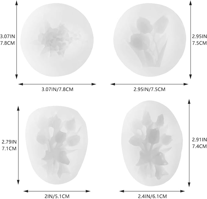 4PCS 3D Flower Bouquet Silicone Molds - Image 2