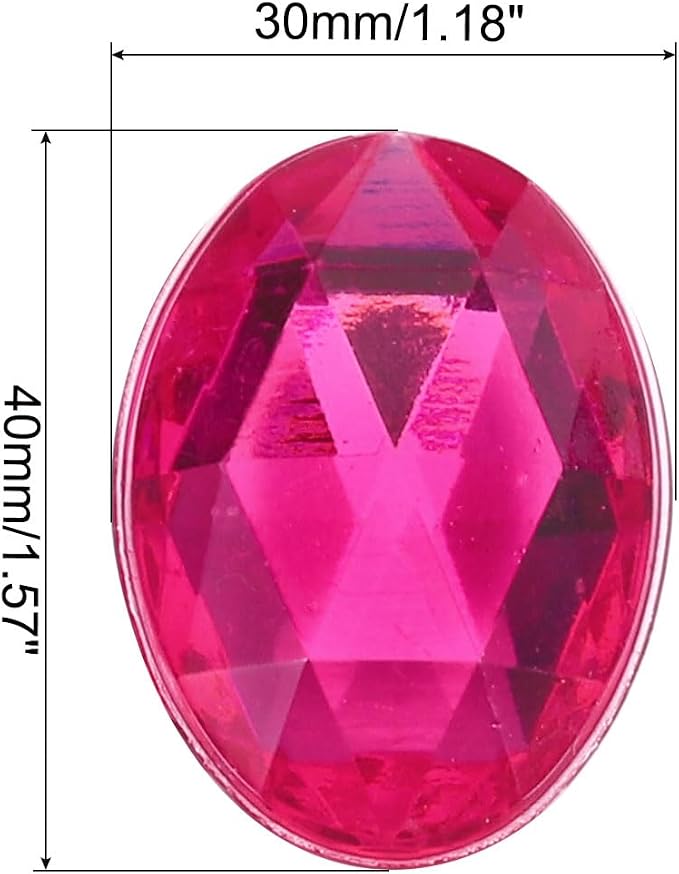 MECCANIXITY 10Pcs Acrylic Oval Gems 30x40 mm Flat Back Artificial Rhinestones - Image 2