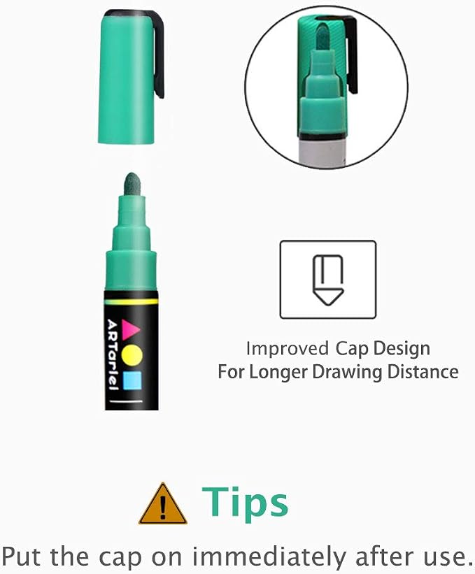 Permanent Markers for Rock Painting, 12 Colors, Medium Point, Quick-Drying - Image 3