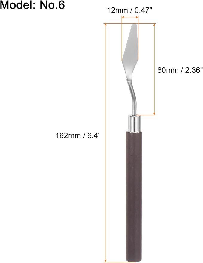 HARFINGTON 2pcs No.6 Palette Knives 12mm Width Stainless Steel Small Pointy - Image 2