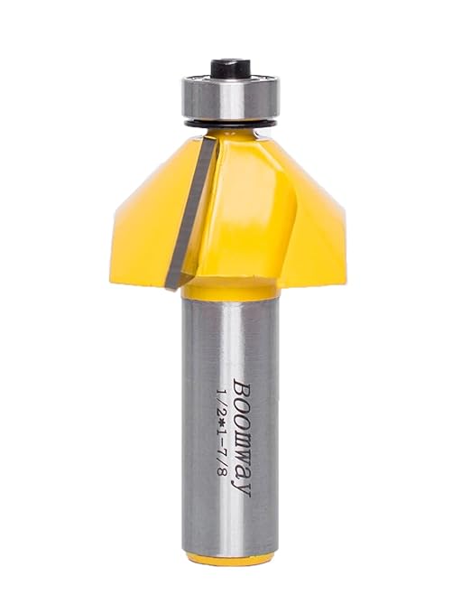 Chamfer Router Bits, Bevel Edge Forming(45°-11/16''length-1/2''Shank)