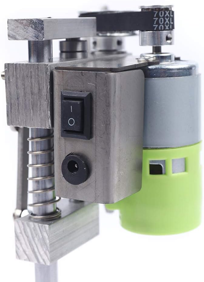 Mini Bench Drill Press Stand, Portable Bench Drilling Machine, 3.94x5.12x8.66 inch, 7 Speed Table Driller Chuck, Used for Drilling Iron, Wood and Plastic, Litht-Duty, for B12 Chuck