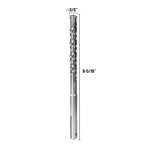 CSOOM SDS Plus Rotary Hammer Drill Bit 3/8"x6.3", Professional Concrete Drill Bit for Concrete, Brick, Stone and Cement Walls
