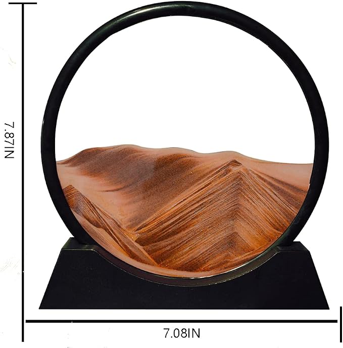 Aoderun Moving Sand Art Picture Round Glass 3D Deep Sea Sandscape in Motion - Image 4