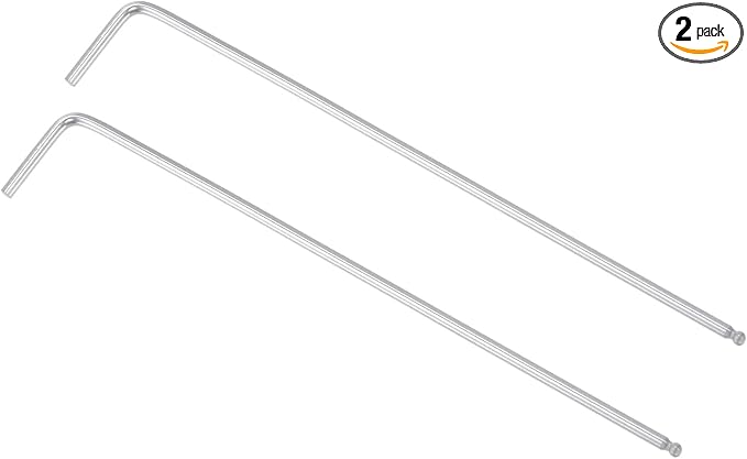 TOP-VIGOR 2Pcs 5/64" Ball End Hex Key Wrench, L Shaped Long Arm Allen Wrench for Household DIY, Professional Machine Repairing, CR-V
