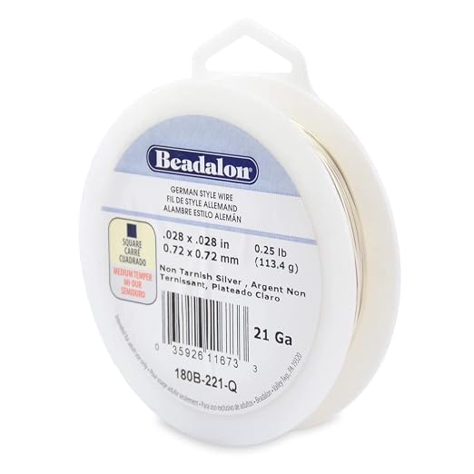 Beadalon German Style Wrapping Wire, 21 Gauge, 64 ft by Beadalon