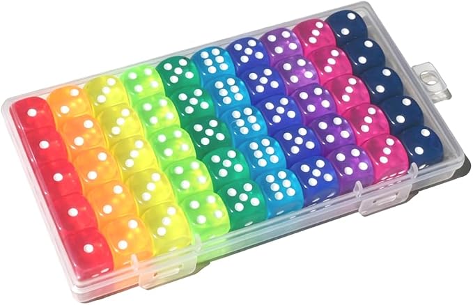50 Pieces Dice Set, 14mm 6 Sided Colored Dice - Image 3
