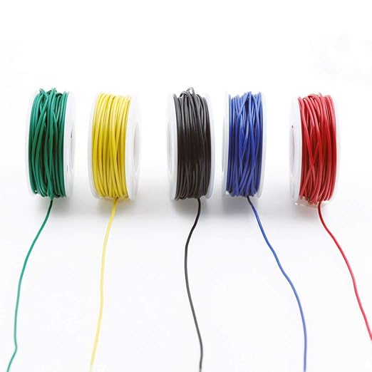 Treedix 5pcs 26ft Copper Hookup Wire kit Wrapping 24AWG Cable Jumper Wire Solid - Image 2
