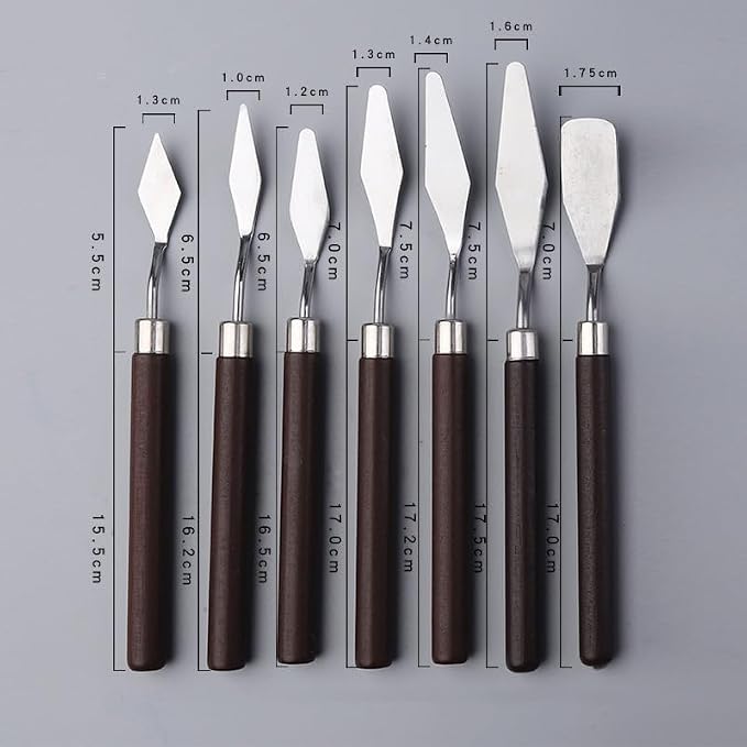 7 PCS Palette Knife Set, Flexible Steel Spatulas - Image 4