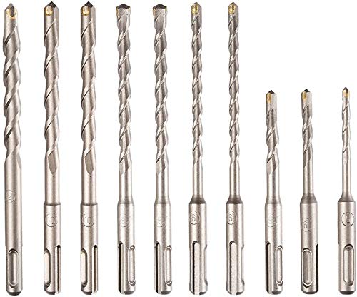 Rotary Hammer SDS Plus Drill Bits & Chisels Set- 20Pcs Concrete Masonry SDS Plus Drill Bits with Portable Plastic Box- SDS Plus Shank Fits Rotary Hammer