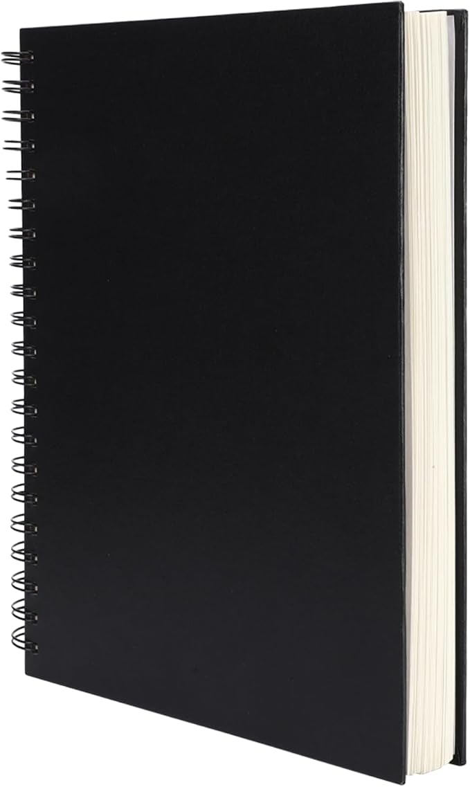 8.5x11inches Hardbound Sketch Book, Spiral Bound Sketch Pad, 80-Sheets 90gsm by KEVINSASACRAFTS