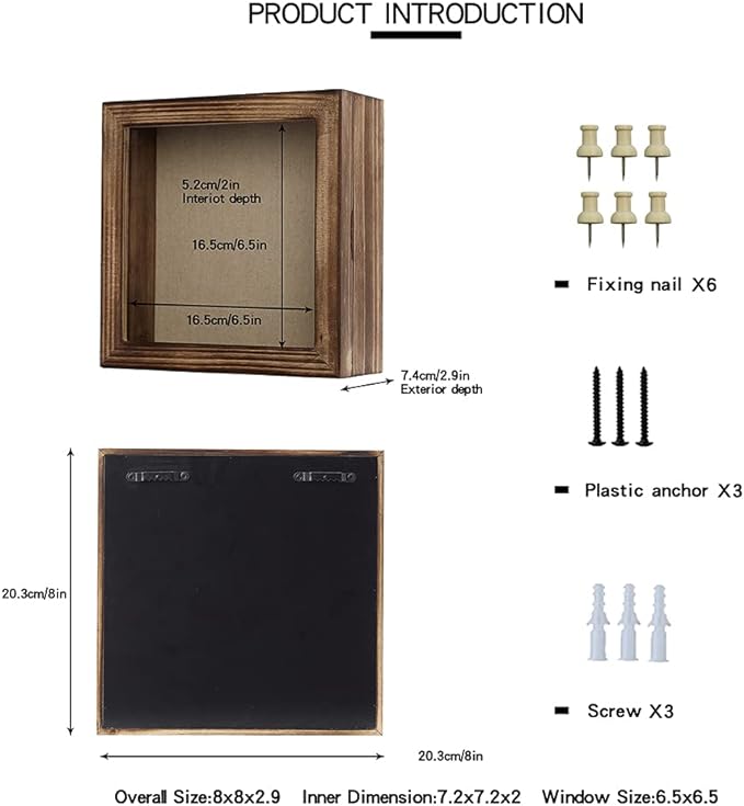 Freezing point Shadow Box Frame 8x8 Shadow Boxes Display Case - Image 6