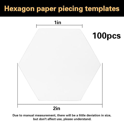 100 Count Paper Piecing Shapes Hexagon Paper Piecing Templates Quilting - Image 2