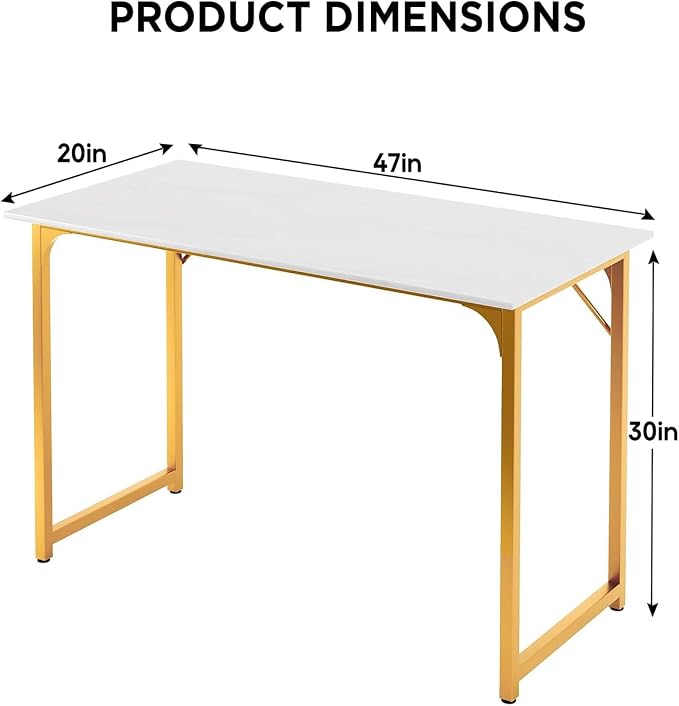 PayLessHere | 47 Inch Computer Desk | White Gold | Office Desk - Image 3