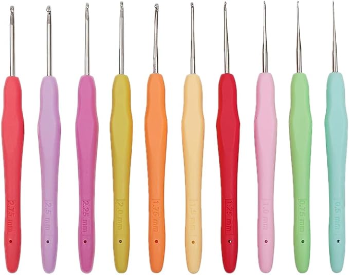 Yarniss 10 Size Small Crochet Hooks, Ergonomic Crochet Hooks by Yarniss