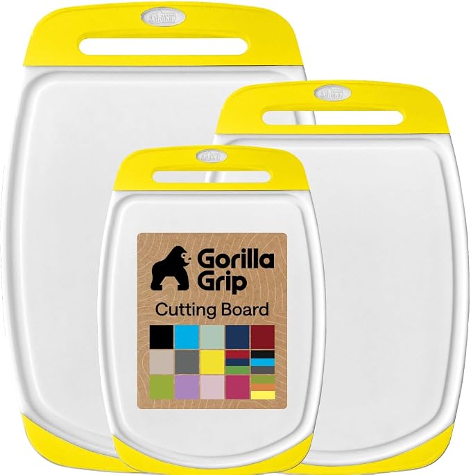GORILLA GRIP BPA-Free Reversible Kitchen Cutting Board Set of 3, US Designed by Unknown