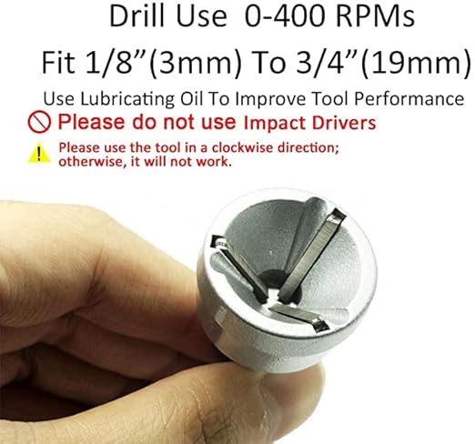 ASA Tools Deburring External Chamfer Tool, Deburring Drill Bit, Remove Burr Tools (Deburring Chamfer & Countersink Bit Kit 3 Pack)