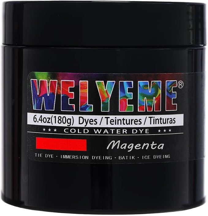 Cold Water Dye Magenta, Tie Dye Powder, Fabric Dye Powder by WELYEME