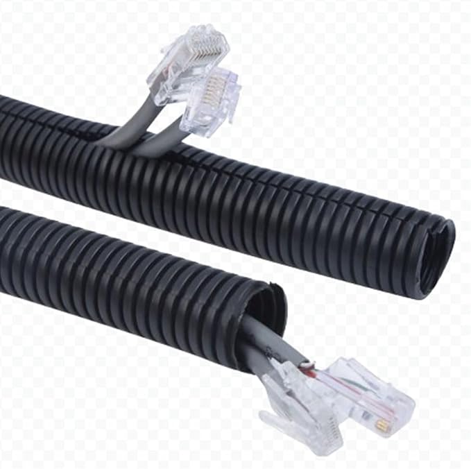 30 FT 1/2” Wire Loom Split Tubing,Dog Cat Cord Protector,Split Wire Loom Tubing Wire Conduit – Black (30FT 1/2")