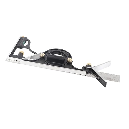 Combination Square,12 Inch Combination Square Angle Ruler, Stainless Steel Adjustable Angle Square, 90 Degree Right Angle Ruler