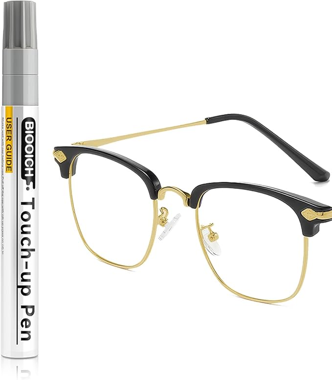 Light Gold Eyeglass Frame Touch Up Paint Pen, All-in-One Touch Up Kit by BIOOICH