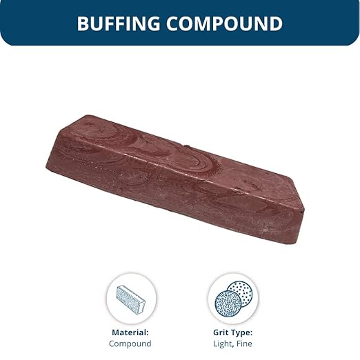 Benchmark Abrasives Red Buffing Compound for Polishing Removing Scratches from Soft Precious Metals, Jewelry, Aluminum, Gold, Silver, Copper, 1 Pound Bar (Jewelers Rouge)