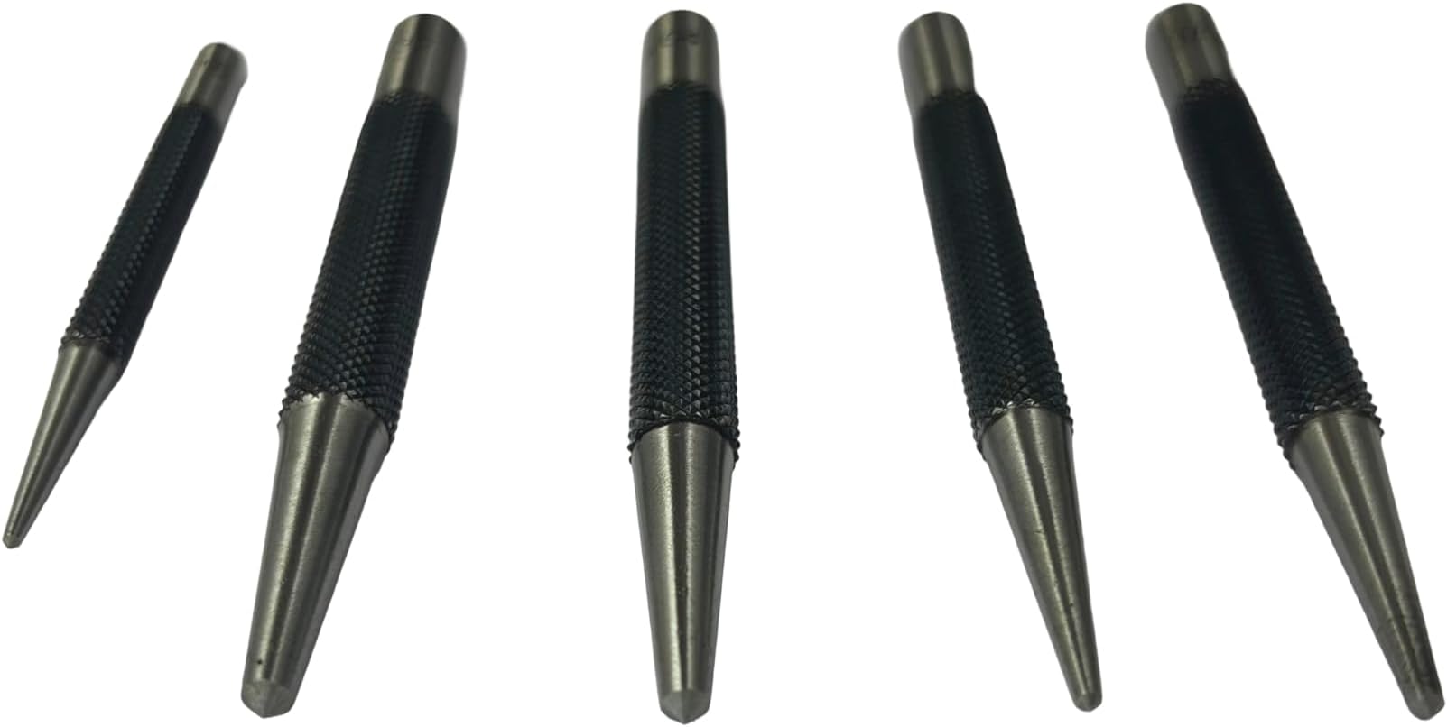 Set of 5 Round Head Center Punches for Metal and Woodworking – High-Quality Hand Tools