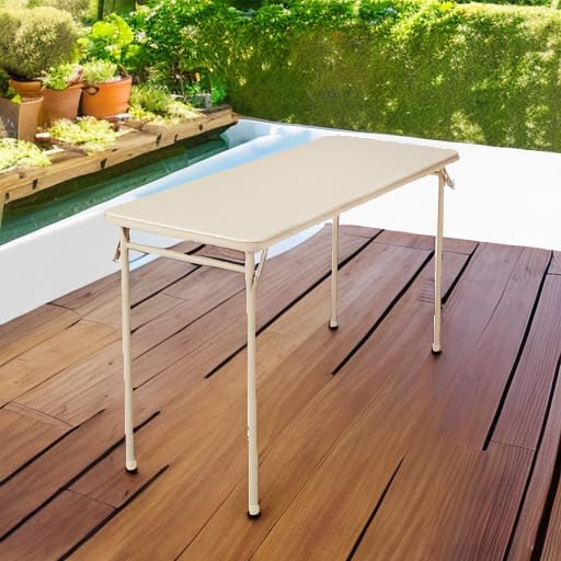 CoscoProducts Cosco Folding Serving Table, Antique Linen - Image 6