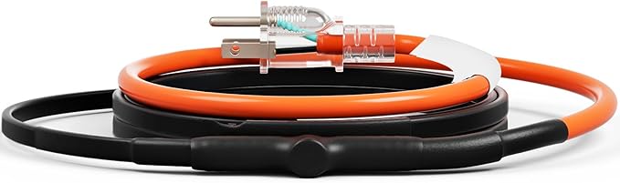 VEVOR Self-Regulating Pipe Heating Cable, 3FT 5W/FT Heat Tape for Pipes Freeze Protection, Water Pipe Heat Cable with Built-in Thermostat Protects PVC Hose, Metal and Plastic Pipe from Freezing