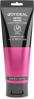 GOTIDEAL Iridescent Acrylic Paint Chameleon Red Tubes Non Toxic Non Fading by GOTIDEAL