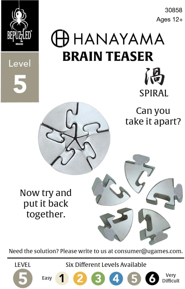 BePuzzled | Spiral Hanayama Metal Brainteaser Puzzle Mensa Rated Level 5 - Image 2