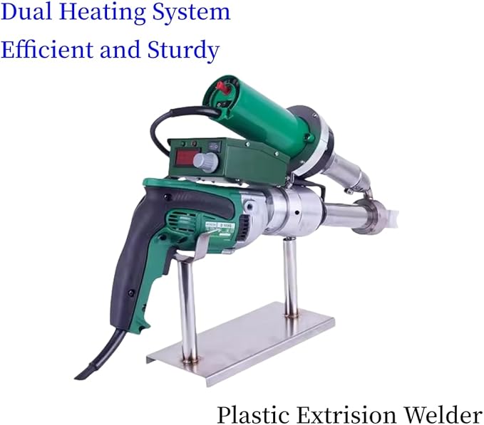 1600W Hand Extrusion Welder Gun Plastic Handheld Extruder Welding Gun Dual Heating System PP HDPE LDPE Pipe Welding Machine (110V Extruder)