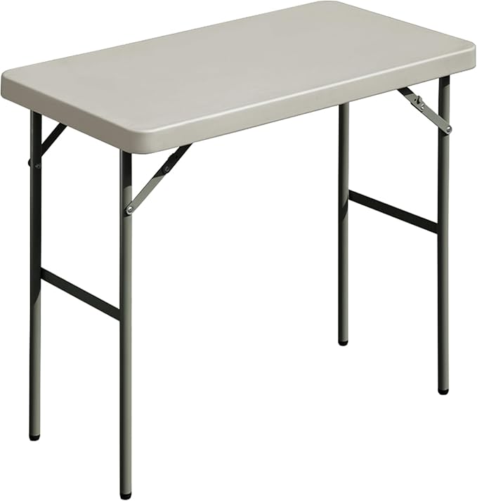 Folding Table 2.7ft Rectangular All-Occasion Plastic Folding Event Table by OutdoorOasisFurniture