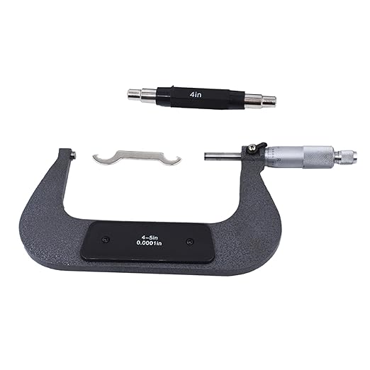 4-5 in Precision Outside Micrometer W/Box, Accuracy 0.0001 in, Professional Grade Precision Machinist Tool