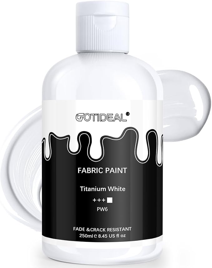 GOTIDEAL White Fabric Paint for Clothes Permanent, T-Shirts Textile Paint 8.45 by GOTIDEAL