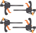Edward Tools QUICK GRIP Clamps for Woodworking/Ratchet Clamps - 6” Mini Bar Clamp with Spreader Bar - One Handed Trigger Design - Homeowner/Contractor Grade - Non Marring Pads (4)