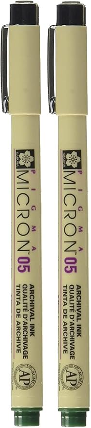 SAKURA PIGMA MICRON 05 FINELINER PEN, 0.45MM LINE WIDTH by SAKURAOFAMERICA