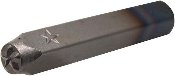 WKSTOOL Star Symbol Logo Duty Steel Stamp 1/4 6mm Hand Stamping Character Mark Code Alphabet Punch Kit for Bracelet Ring Jewelry Sheet Metal Plate Making Mold Die