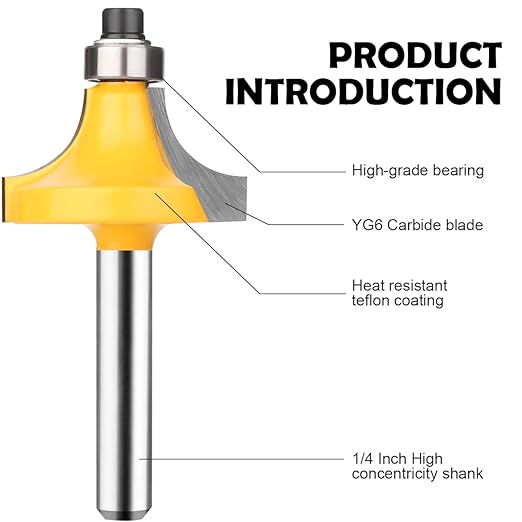 Router Bits 25 Pieces, 1/4 Inch Shank Tungsten Carbide Router Bit Set, for Professional and Beginners Carpenter