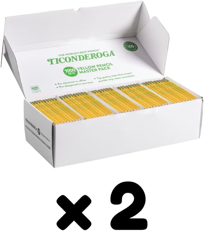 Ticonderoga Wood-Cased Pencils, Pre-Sharpened, 2 Boxes | 2 HB Soft, 2000 - Image 3