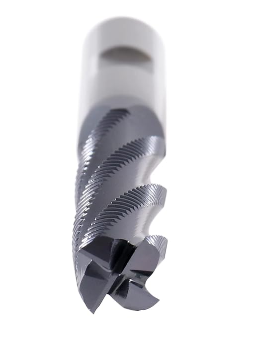 Accusize Industrial Tools 1/2'' Fine Tooth M42 8% Cobalt Tialn Roughing End Mill, 1/2'' Shk Dia, 2'' Flute Length, 4'' Oal, 4 Flute, 1104-0120